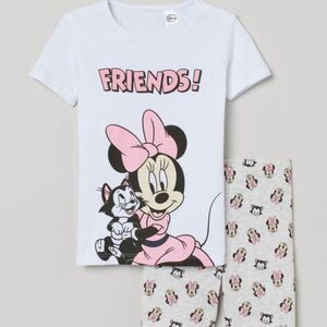 H&m cotton jersey pajamas white/Minnie mouse